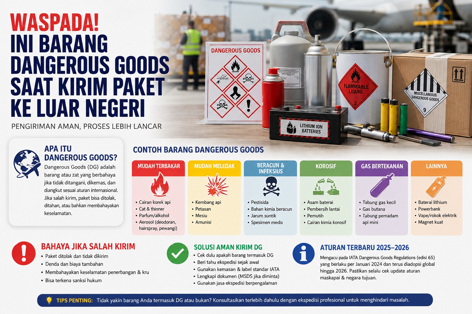 Awas Dangerous Goods! Parfum, Baterai Hingga Aerosol Tidak Bisa Asal Dikirim ke Luar Negeri, Ini Solusinya
